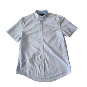 Tommy Hilfiger Pin Stripe Blue & White Button Shirt Size L